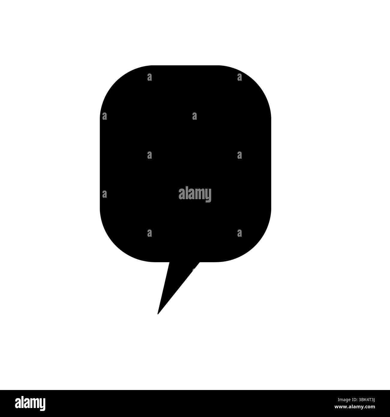 L'icona a forma di bolla nera fissa è mobile su sfondo bianco piatto, spazio di copia Foto Stock