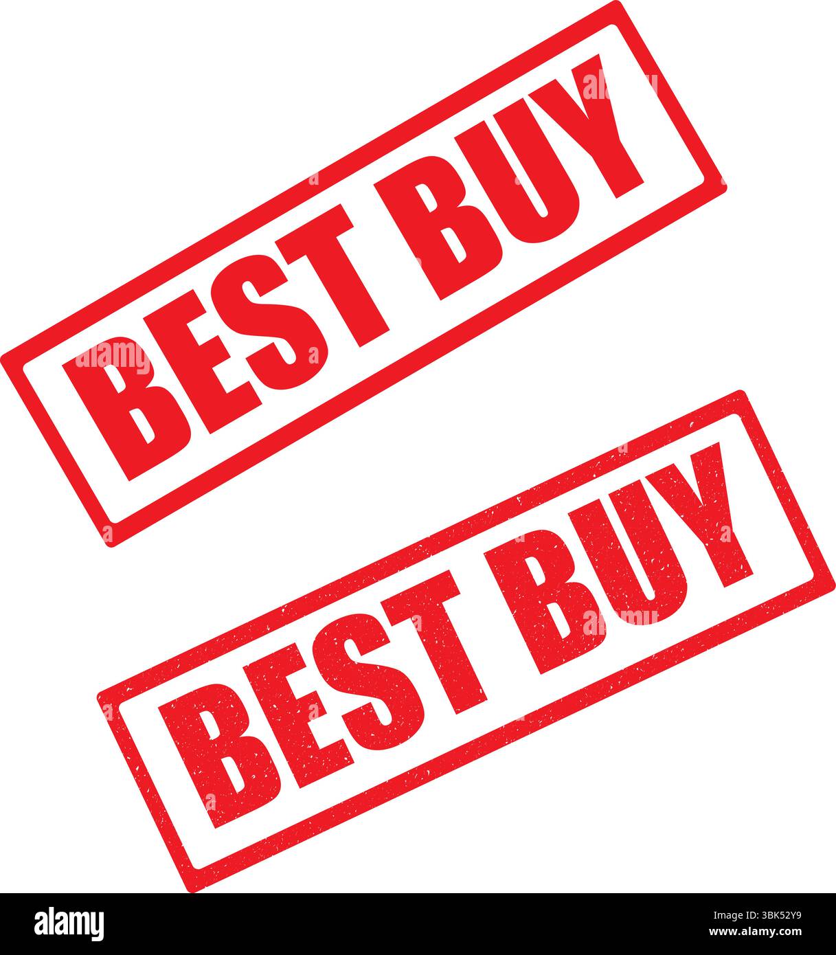 Etichetta con timbro in gomma rossa BEST Buy isolata su sfondo bianco Illustrazione Vettoriale