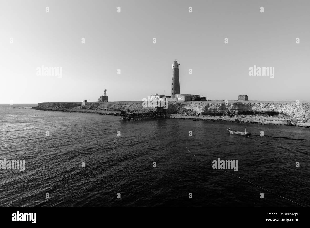 Tall faro sul mare closeup photo Foto Stock