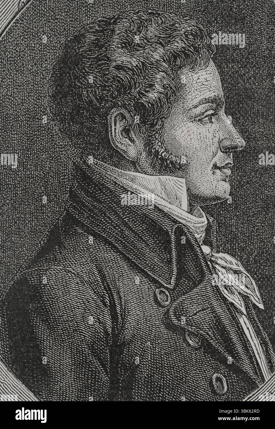 Marc-David Alba Lasource (1763-1793). Politico francese durante la Rivoluzione francese. Membro dell'Assemblea legislativa del dipartimento di Tarn (1791-1792). Presidente della Convenzione nazionale (dal 18 aprile al 2 maggio 1793). Verticale. Incisione. "Storia della Rivoluzione francese". Volume i, 1876. Foto Stock
