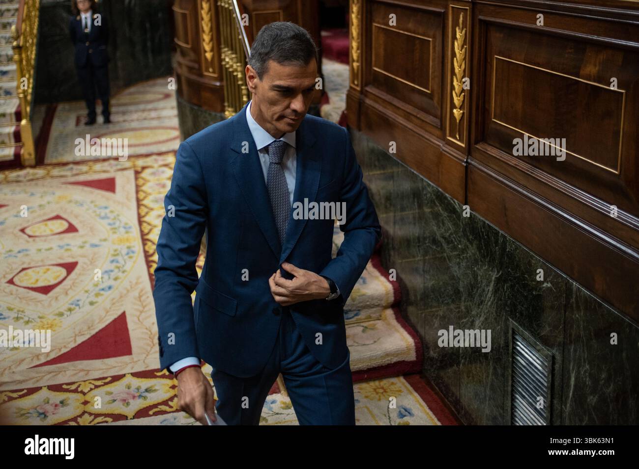 Madrid, Spagna. 18 giugno 2025. Pedro Sánchez, presidente del governo spagnolo, partecipa alla sessione plenaria del Congresso dei deputati. Crediti: D. Canales Carvajal/Alamy Live News Foto Stock