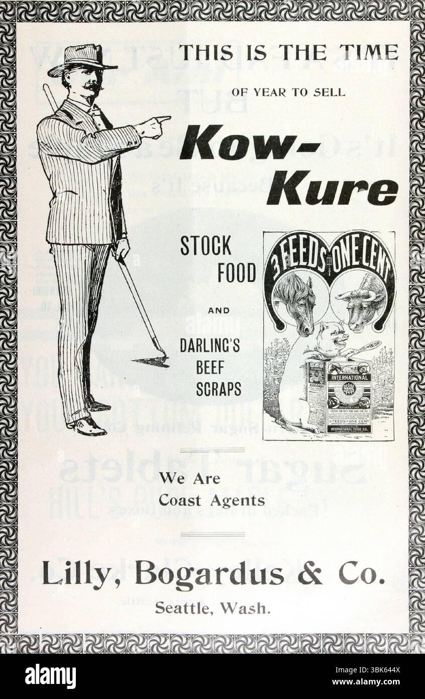 1902 annuncio Kow-Kure Stock Food Foto Stock