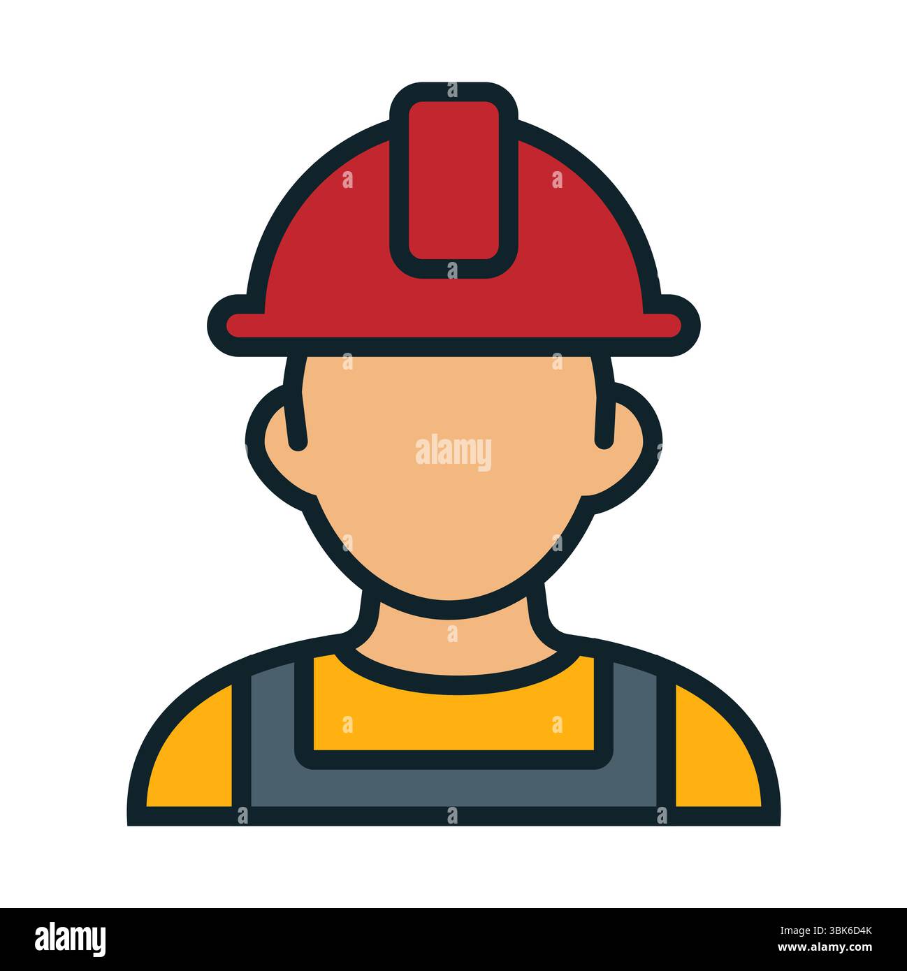 Operaio edile con attrezzatura di sicurezza in un sito Illustrazione Vettoriale