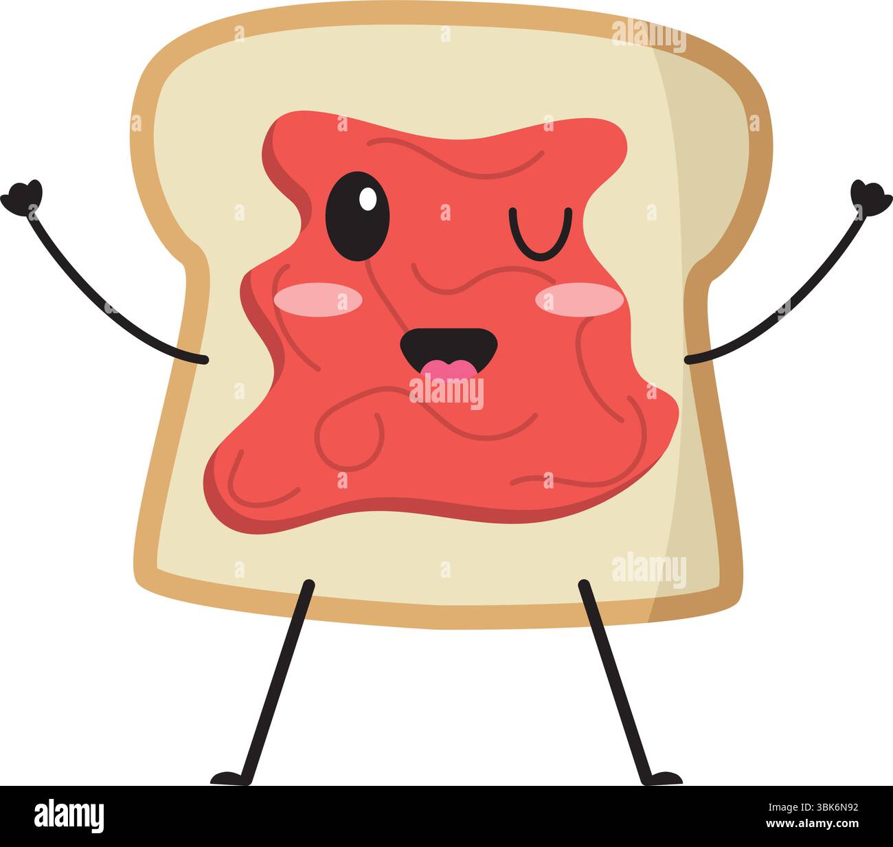 Toast con marmellata. Vettore Illustrazione Vettoriale