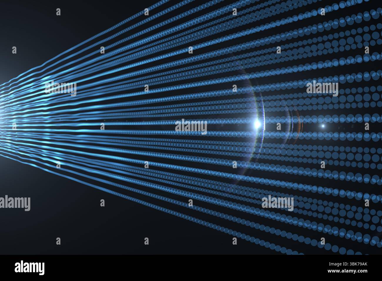 Abstract linee lucido su sfondo nero Foto Stock
