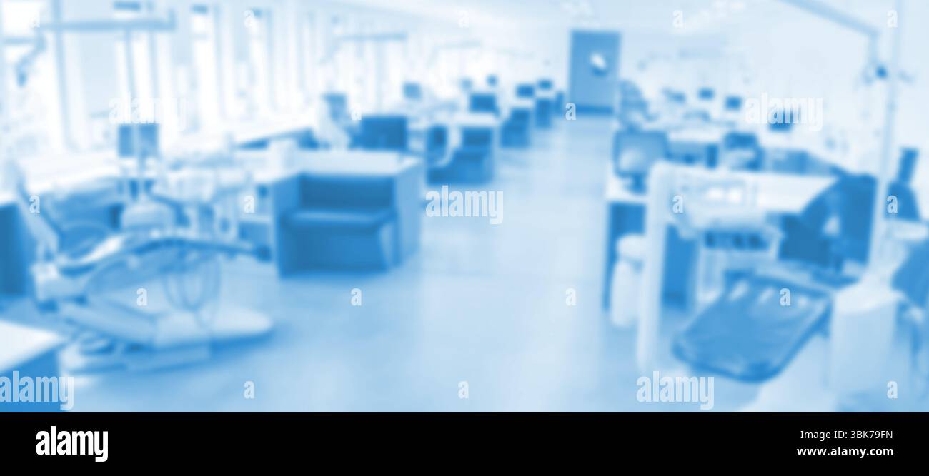 Immagine sfocata dell'ufficio dentista Foto Stock
