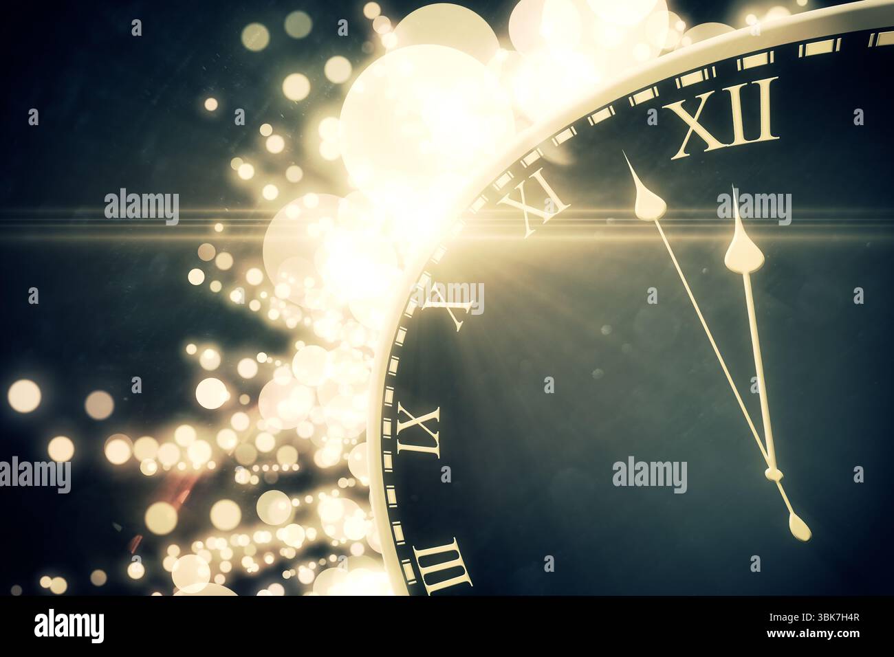 Nero e oro nuovo anno graphic Foto Stock