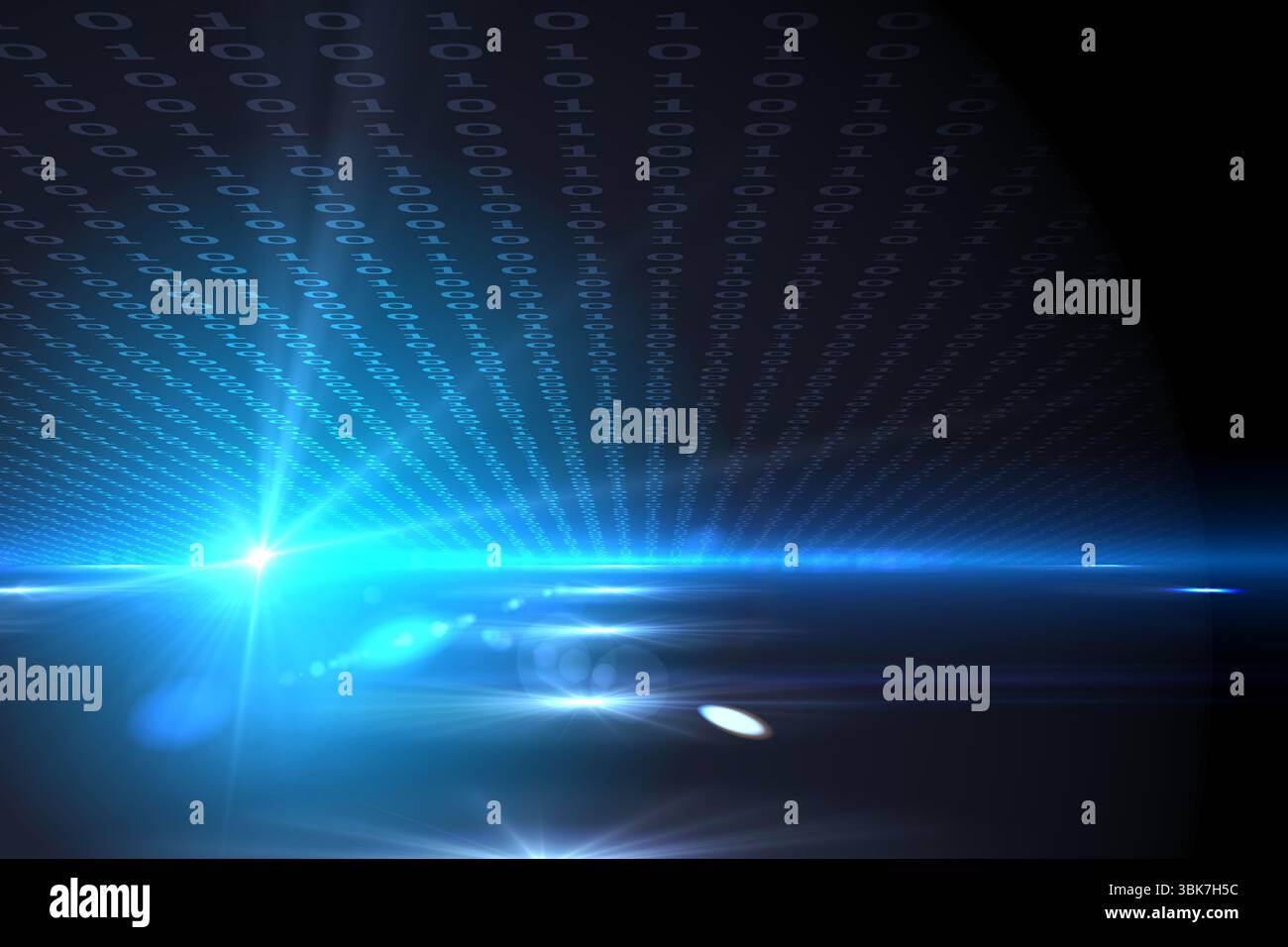 Background tecnico con codice binario Foto Stock