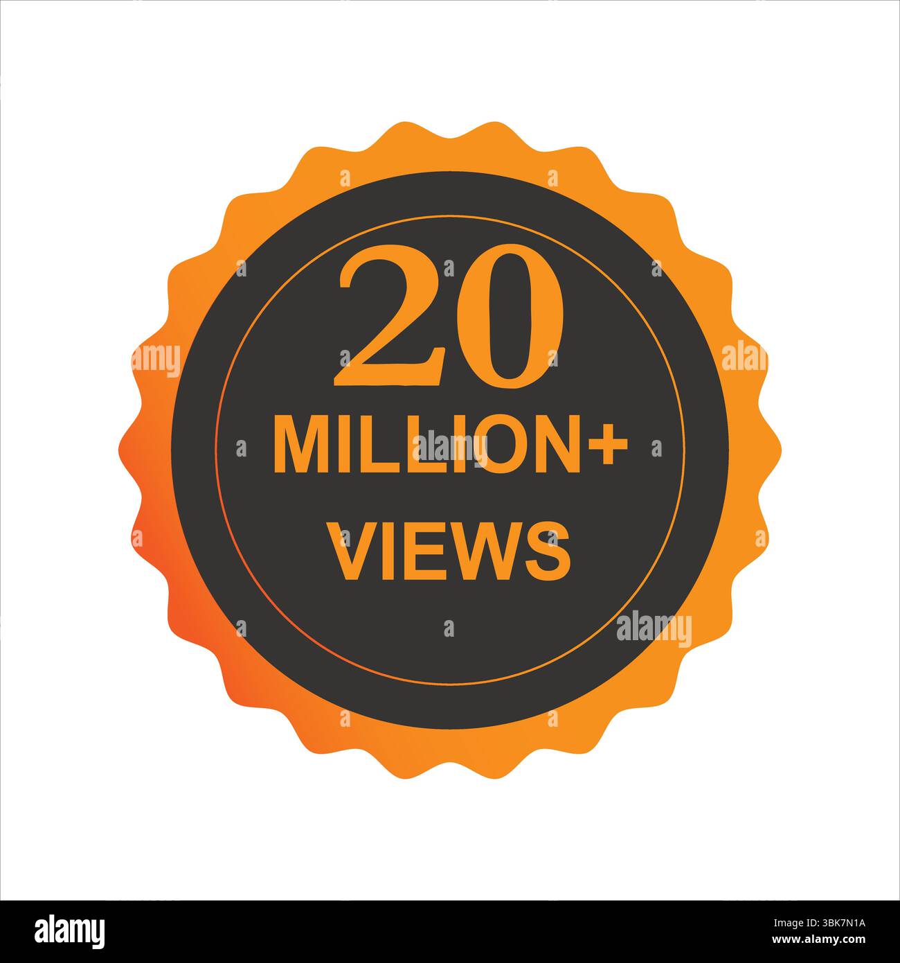 20 Million Views Celebration Vector – Grazie per aver visto oltre 20 milioni di visualizzazioni Design di pietre miliari sui social media con sfondo circolare Illustrazione Vettoriale