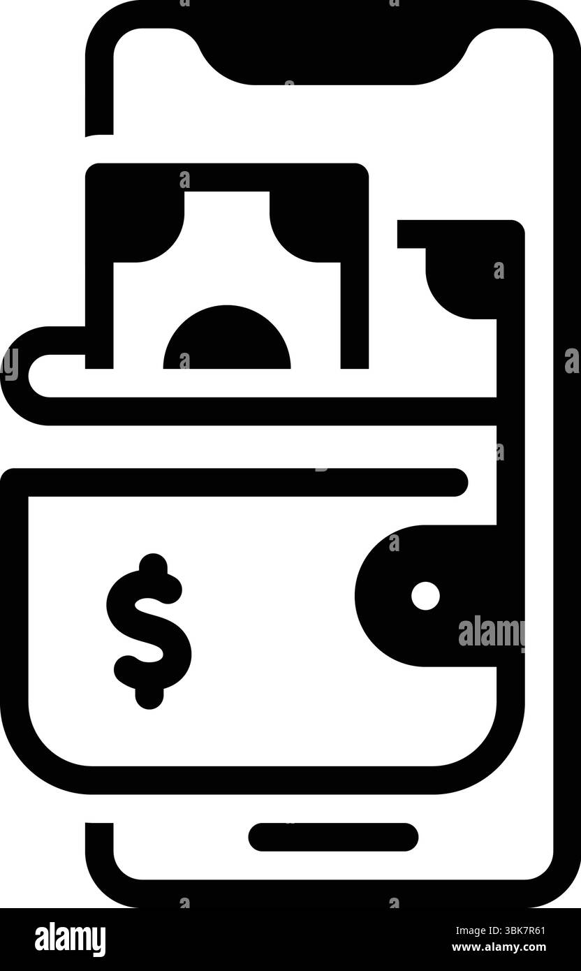 Icona del portafoglio online, online Illustrazione Vettoriale