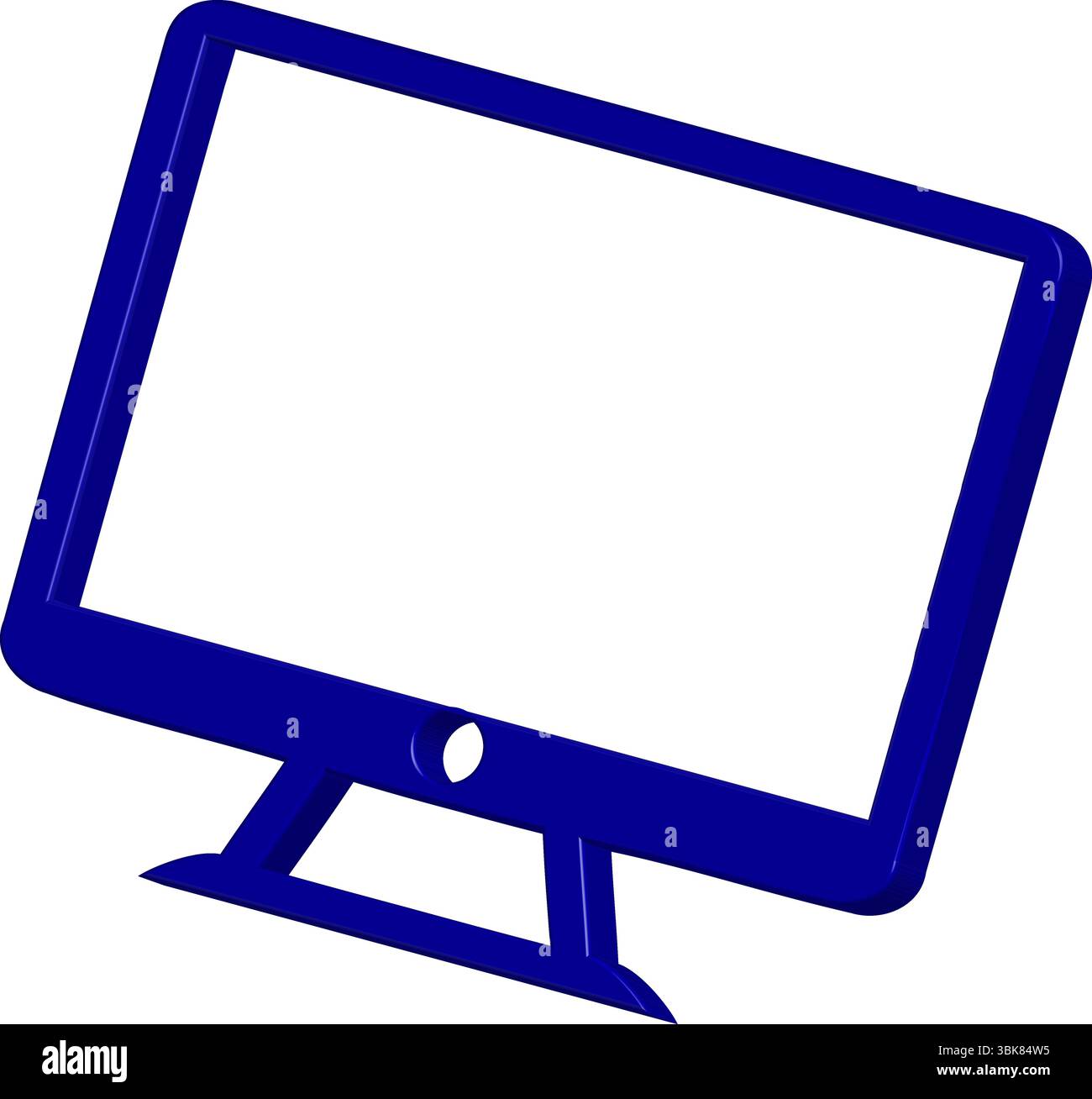 Icona blu del monitor - simbolo dello schermo e del display del computer Illustrazione Vettoriale