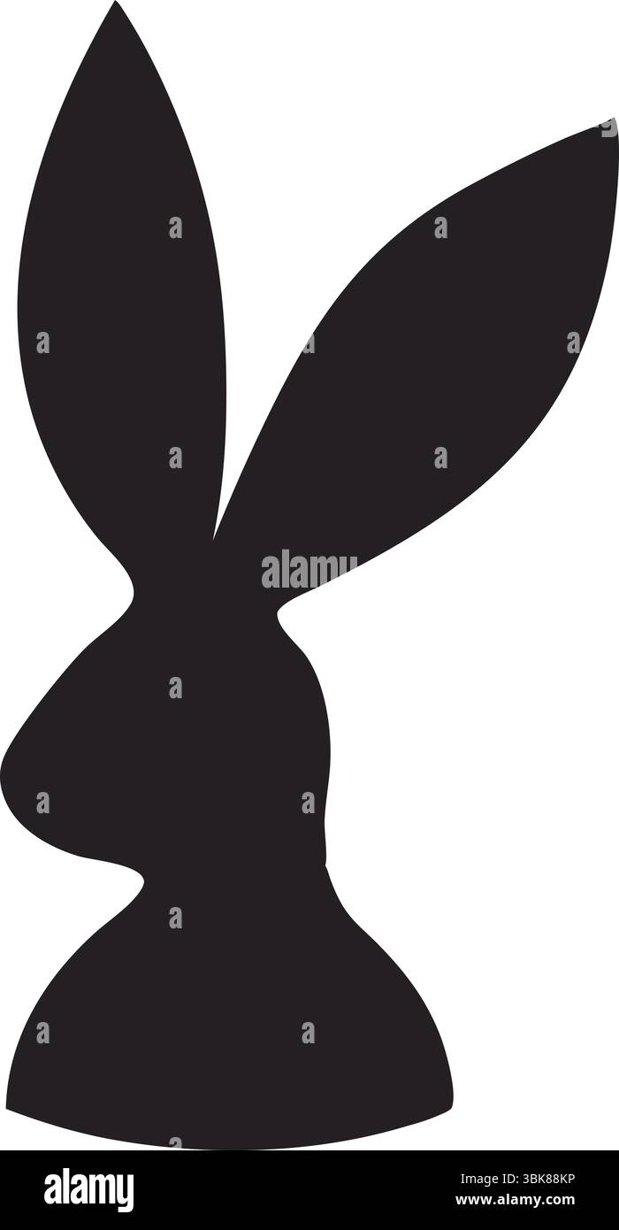 Vettore silhouette coniglio, Clipart Black Bunny, animale isolato, profilo carino degli animali, illustrazione natura selvaggia, design semplice, singolo o impostato Illustrazione Vettoriale