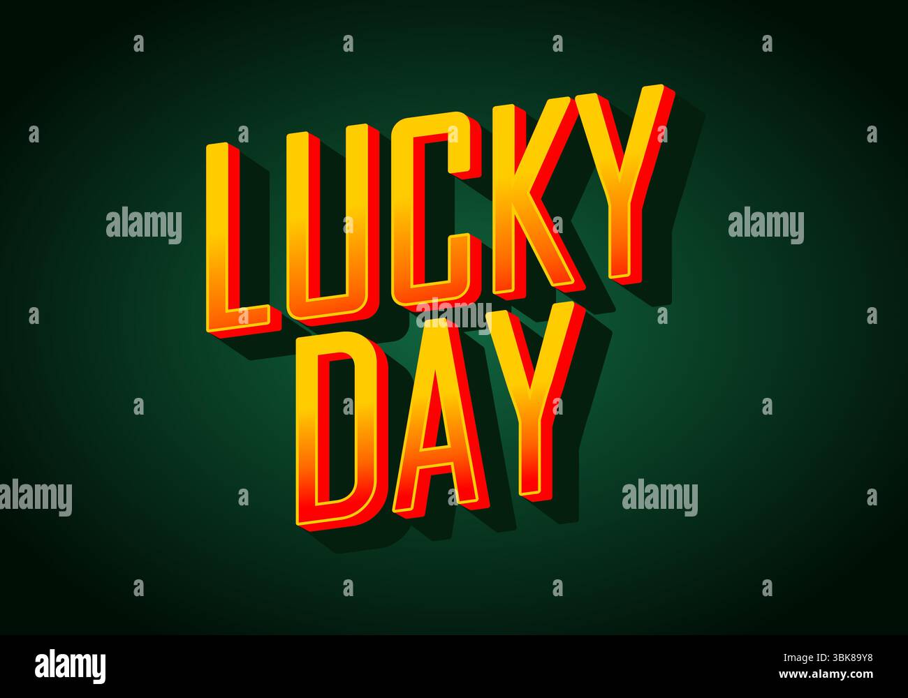 Giorno fortunato. design effetto testo con carattere in grassetto per eventi promozionali online o offline Illustrazione Vettoriale