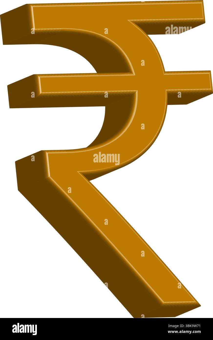 Icona Golden 3D Indian Rupee Symbol - India Currency & Finance Illustrazione Vettoriale