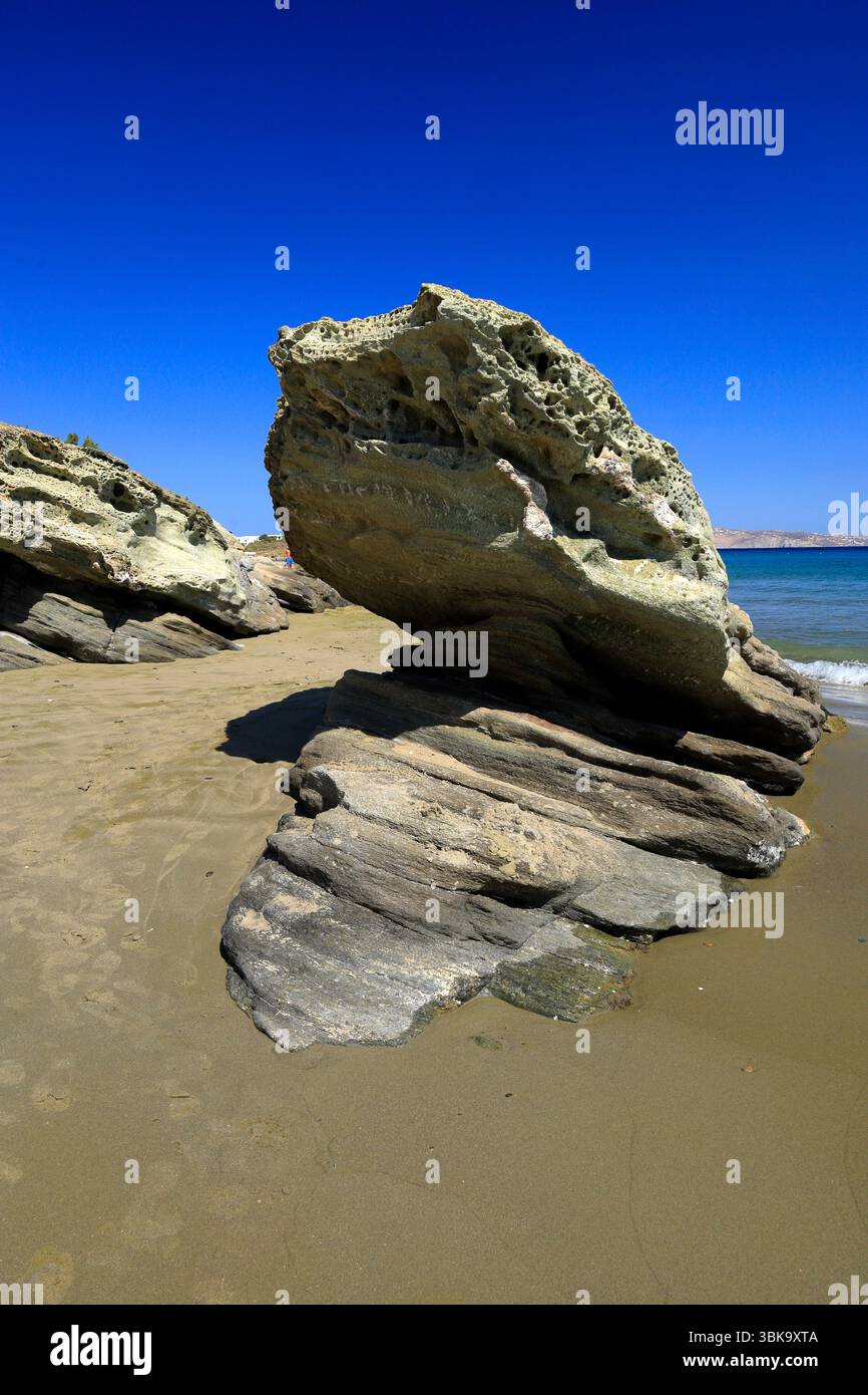 Spiaggia di Laouti, Tinos, Isole Cicladi, Grecia. Foto Stock