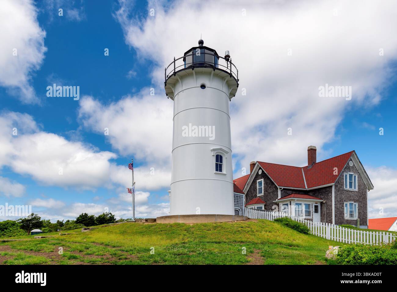 Faro di Cape Cod. Faro di Nobska, Woods Hole, Cape Cod, New England, Massachusetts, STATI UNITI. Foto Stock