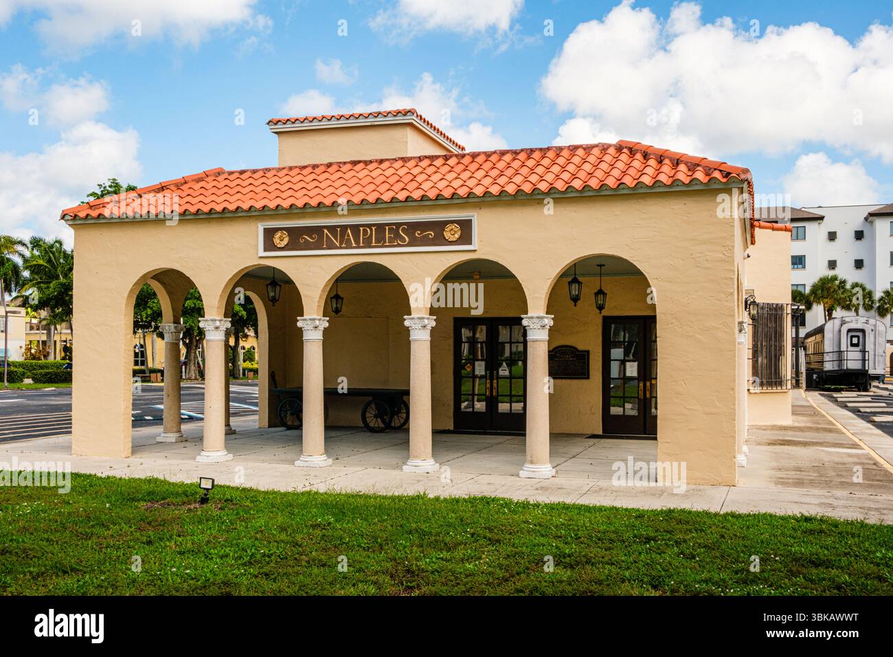 Seaboard Coast Line Railroad Depot, 5th Avenue, South, Naples, Florida Foto Stock