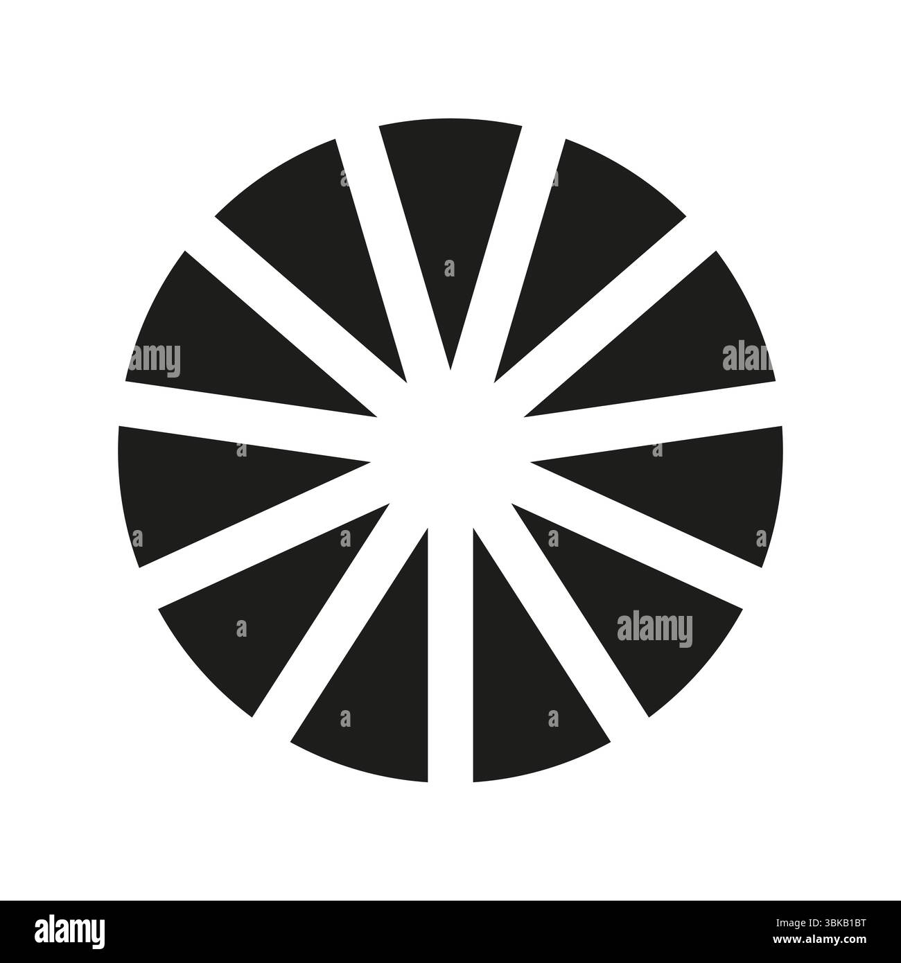 Divisione del cerchio su 11 parti uguali. Vuoto coaching. Diagrammi ruote divisi con undici segmenti. Icona infografica. Illustrazione Vettoriale