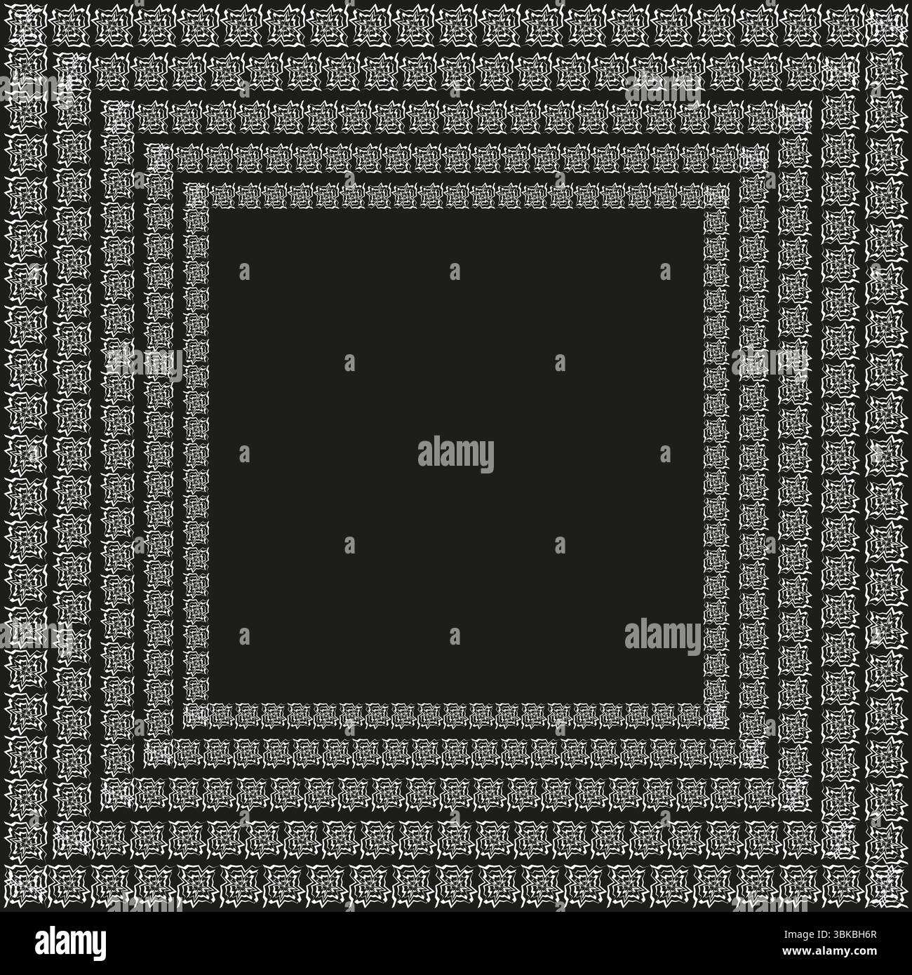 Icona cornice metallica. Bordo in acciaio nero. Contorno quadrato vettoriale. Profondità gradiente scuro. Illustrazione Vettoriale