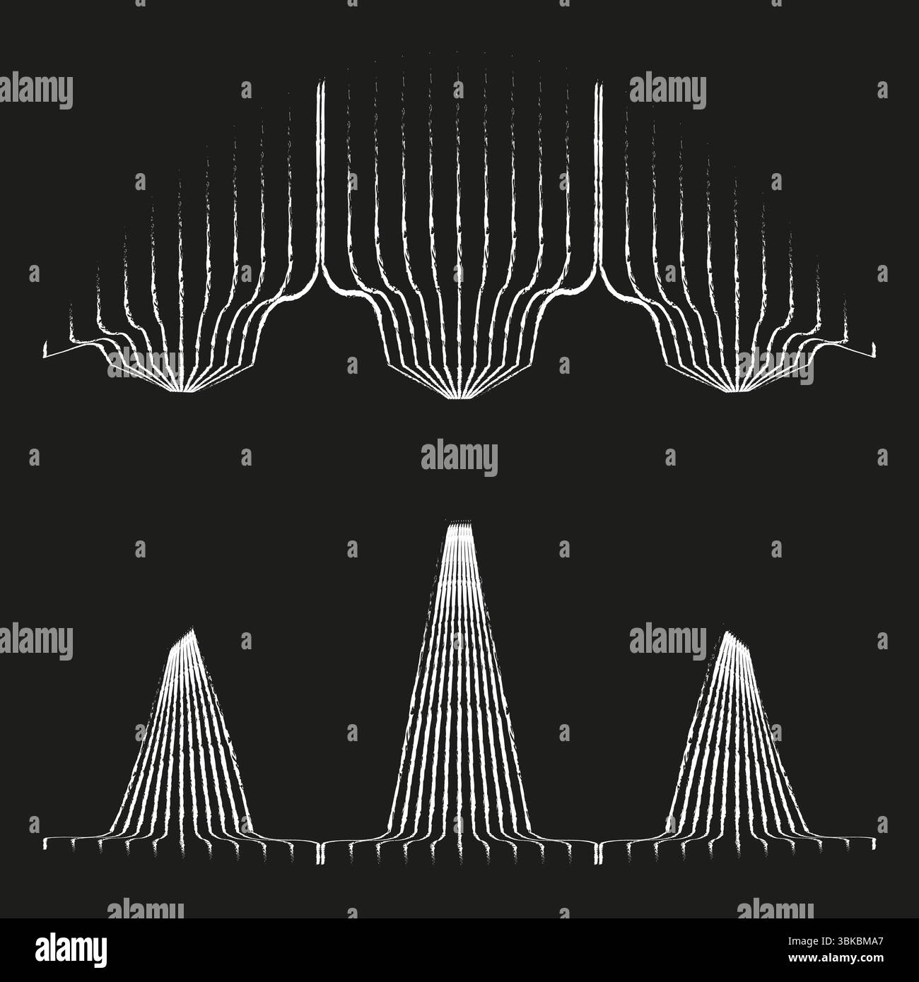 Visualizzazione delle onde sonore. Schema audio astratto. Vettore di frequenza digitale. Sfondo moderno scuro. Illustrazione Vettoriale