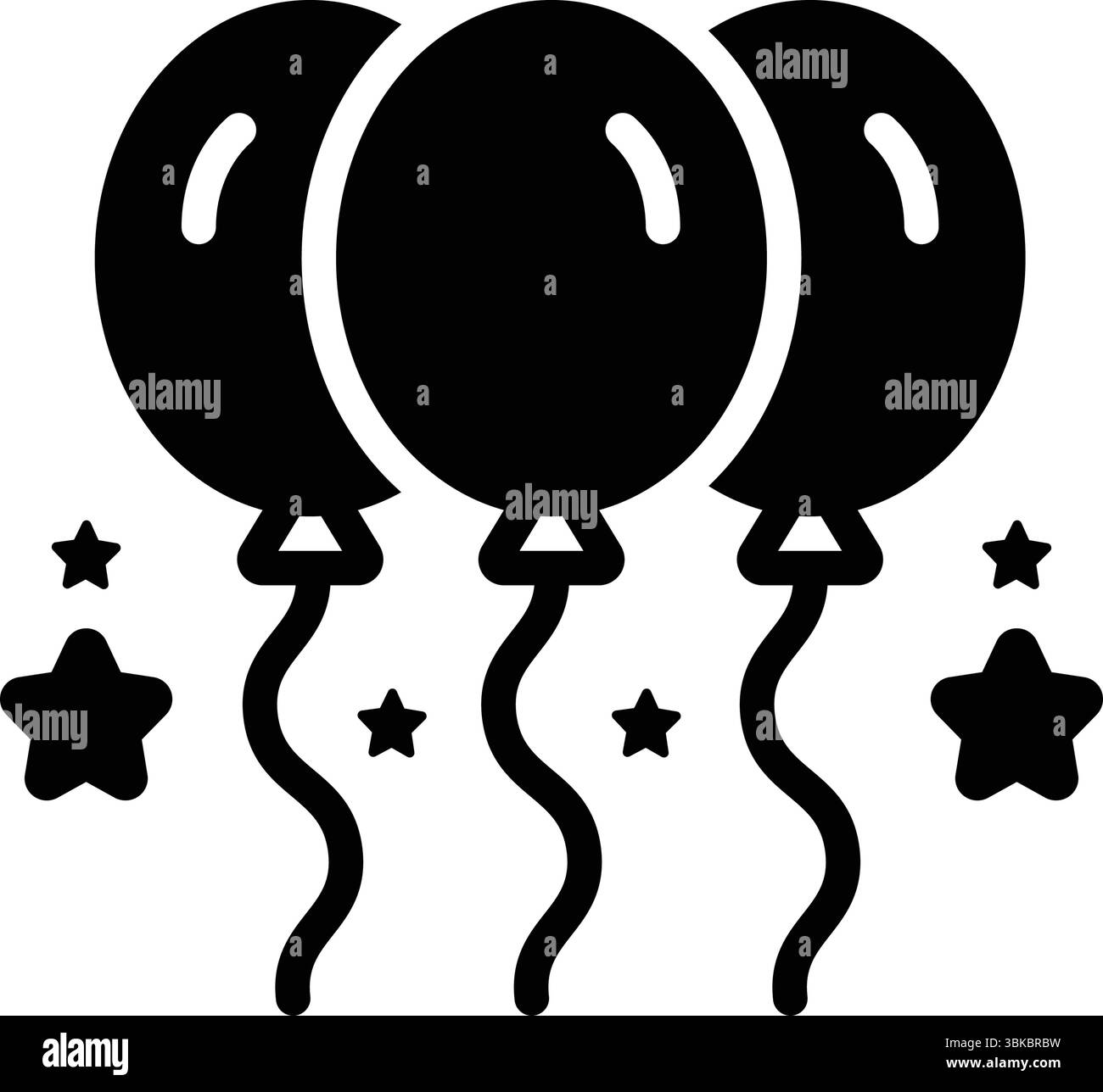 Icona per i palloncini, colorata Illustrazione Vettoriale