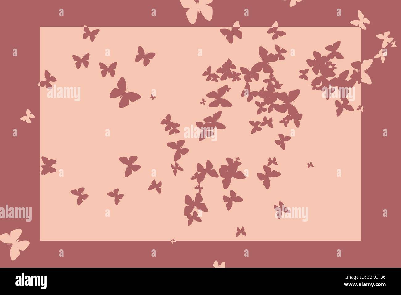 Stencil butterfly design pattern in tonalità rosa Foto Stock