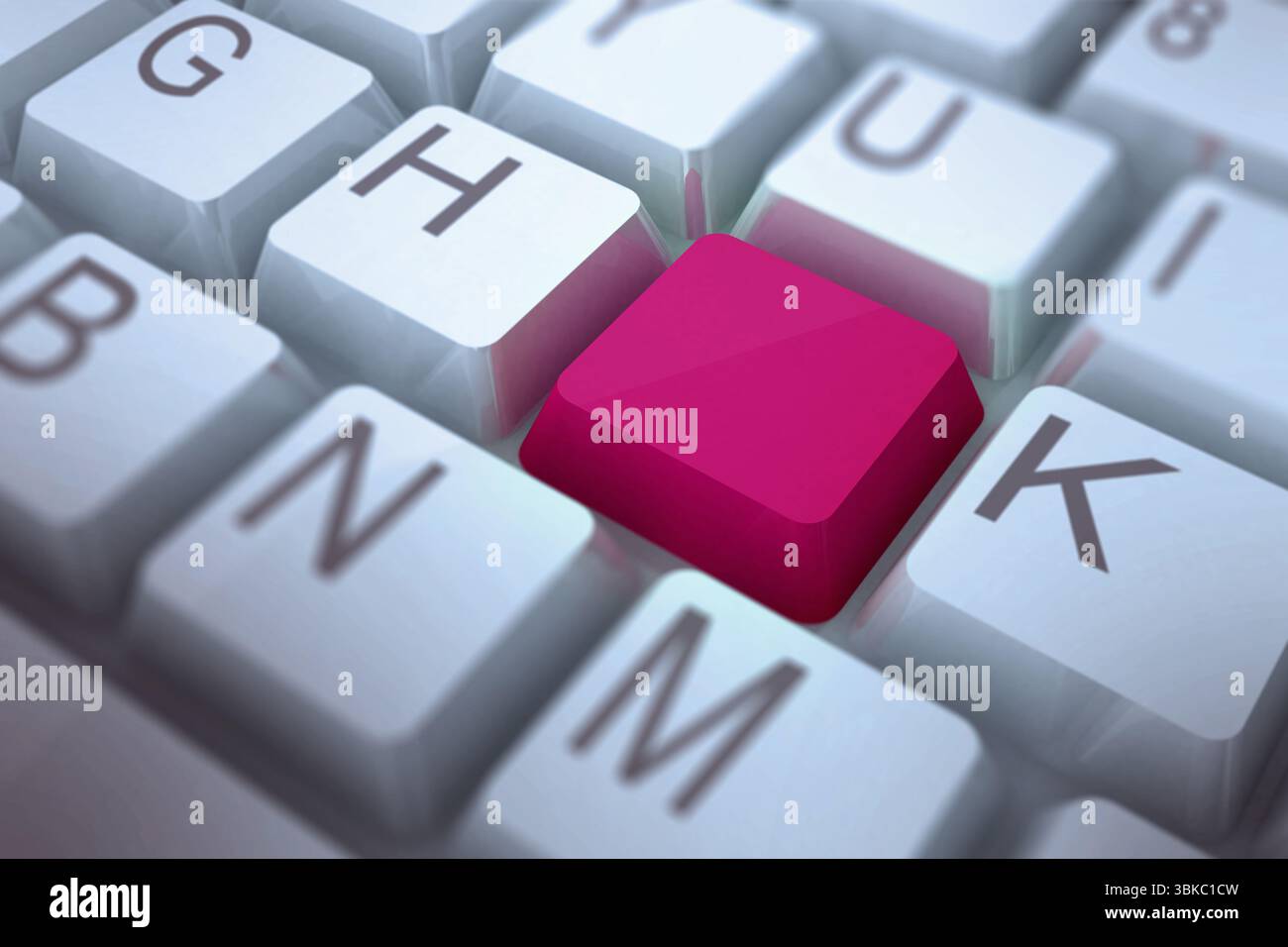 Generati digitalmente rosa tasto sulla tastiera Foto Stock