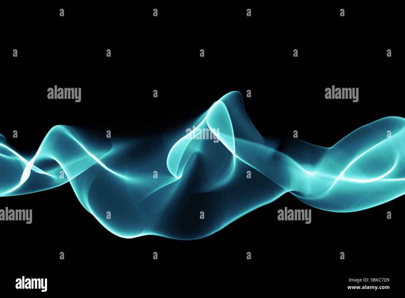 Abstract incandescente turchese sfondo nero Foto Stock