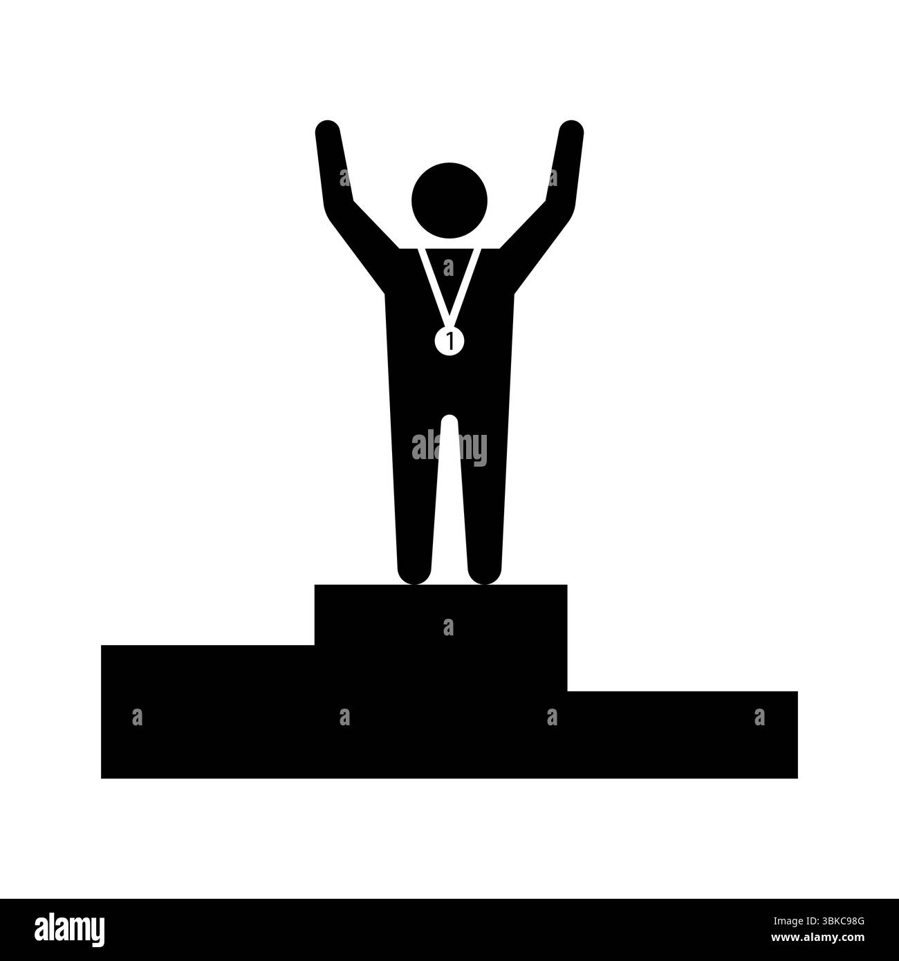 Set di figure a bastone, atleti che premiano il podio su sfondo bianco, illustrazione vettoriale piatta. Illustrazione Vettoriale