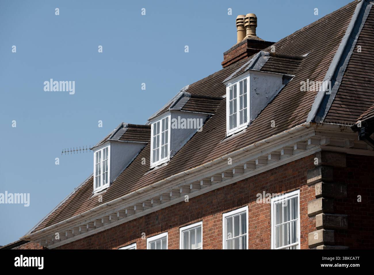 Finestre Dormer a Stratford-upon-Avon, Warwickshire, Inghilterra, Regno Unito Foto Stock