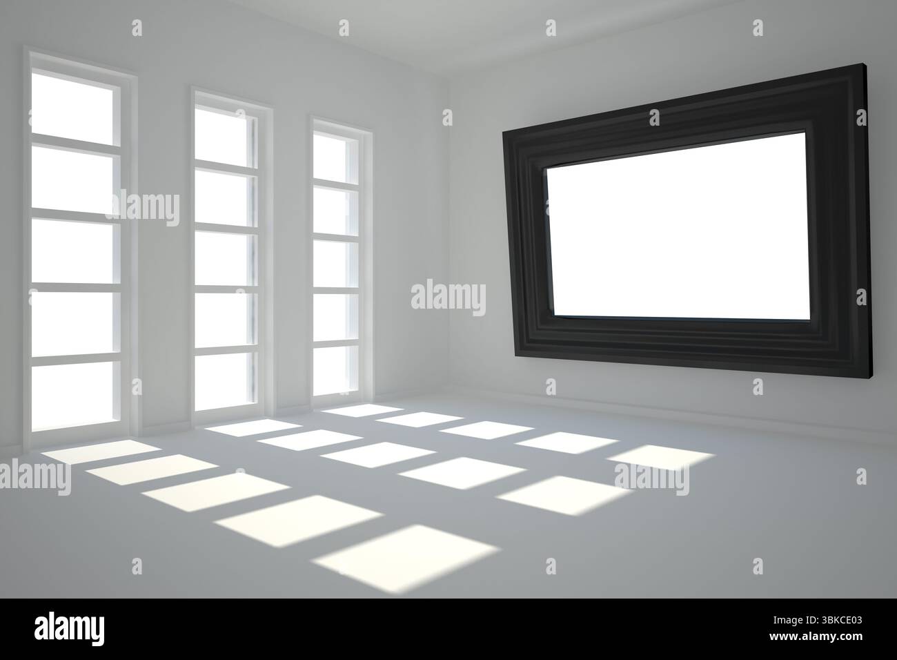 Dark camera bianca con telaio in corrispondenza della parete Foto Stock