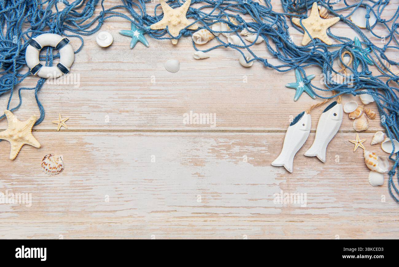 Rete Decorativa Marina Con Conchiglie - 1.5x2m Blu Con Clip E Pendenti Per Parete - Foto 8
