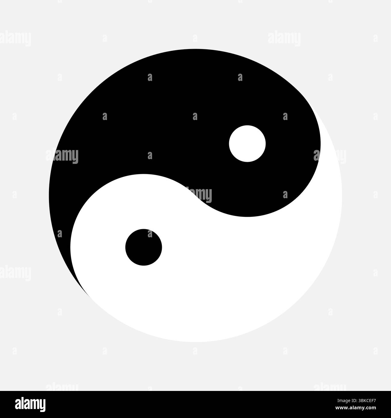 Il simbolo yin e yang rappresenta l'interconnessione delle forze opposte nella filosofia cinese, illustrando l'armonia e l'equilibrio all'interno di un sistema dinamico. Illustrazione Vettoriale