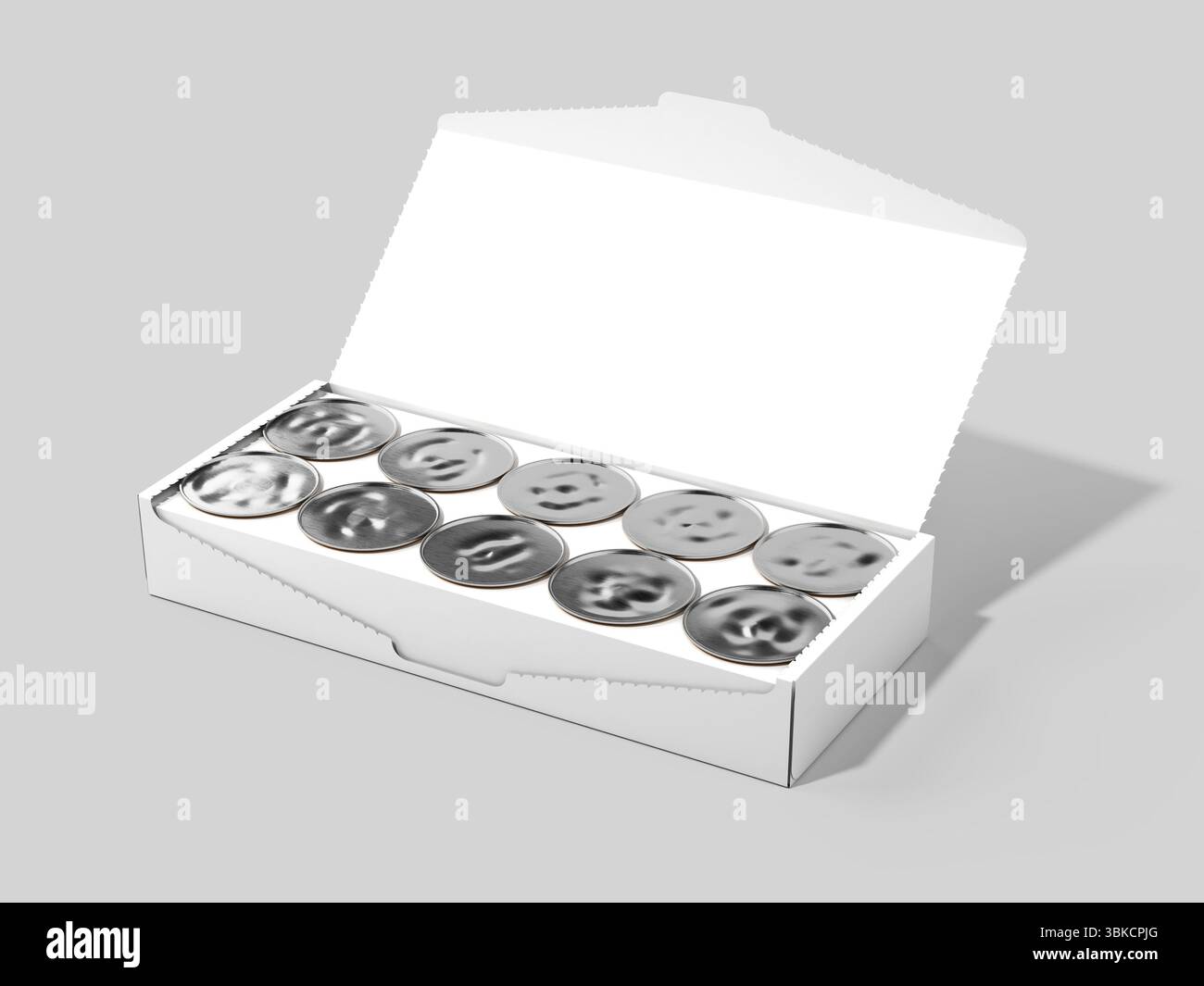 Confezione di rendering 3D Coffee Capsule Mockup Foto Stock