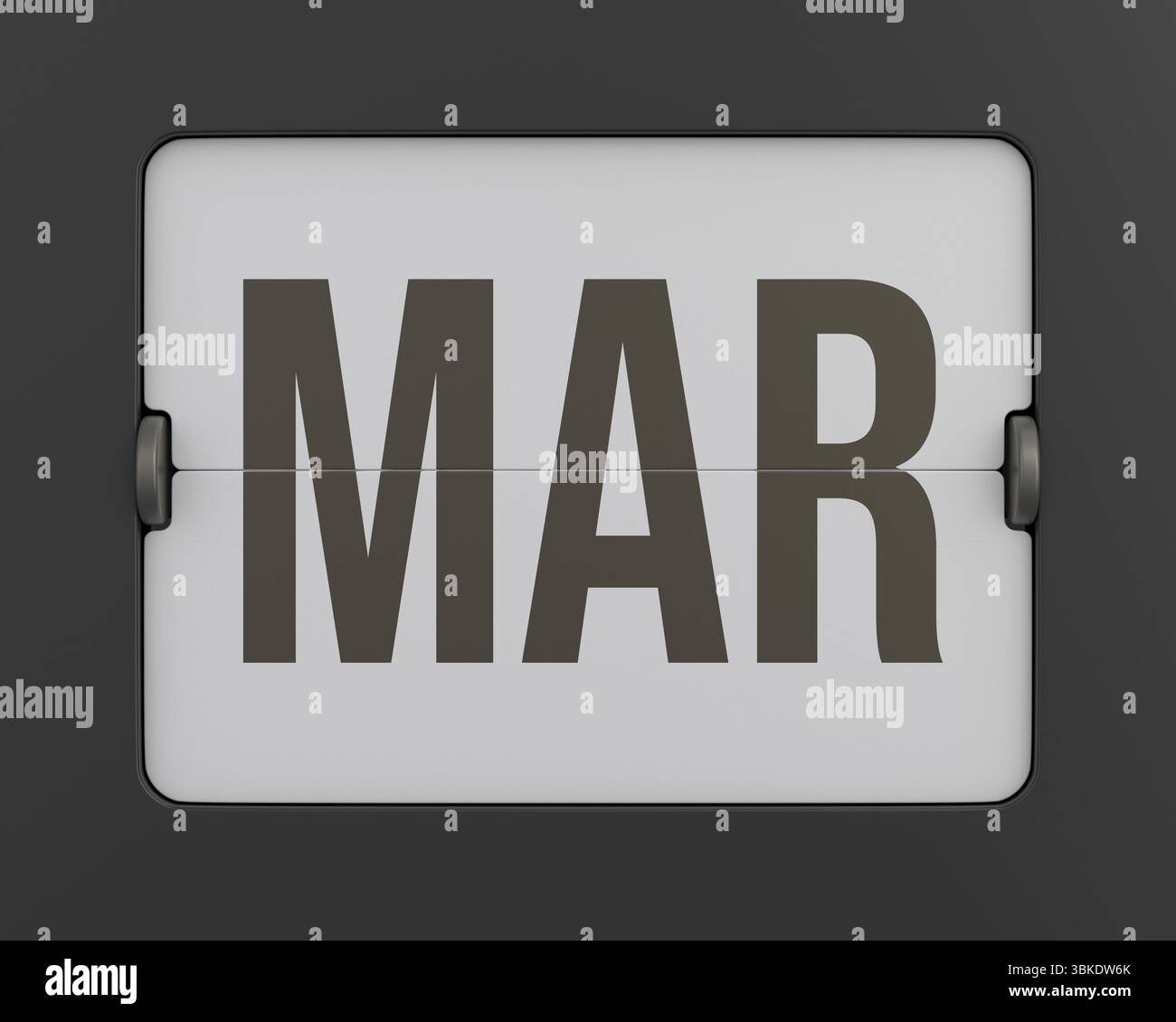 Calendario mensile nero. Rendering 3D. Foto Stock