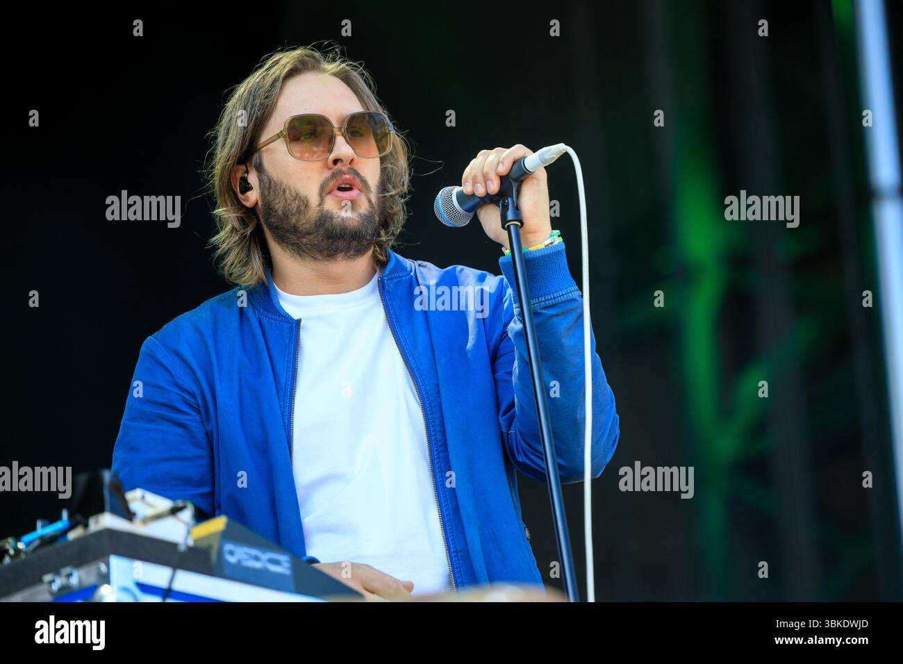 Oslo, Norvegia. 14 giugno 2025. La band norvegese Casiokids esegue un concerto dal vivo durante il festival musicale norvegese Piknik i Parken 2025 a Oslo. Foto Stock