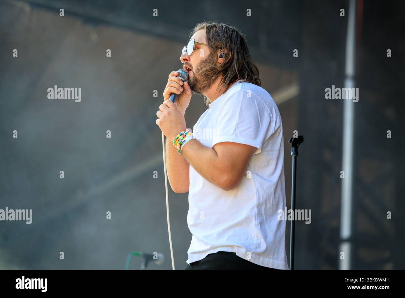 Oslo, Norvegia. 14 giugno 2025. La band norvegese Casiokids esegue un concerto dal vivo durante il festival musicale norvegese Piknik i Parken 2025 a Oslo. Foto Stock