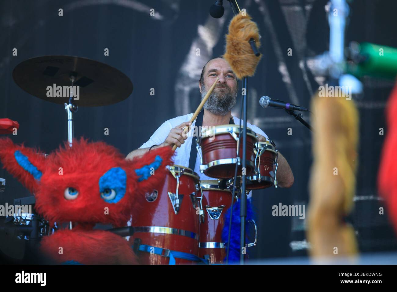 Oslo, Norvegia. 14 giugno 2025. La band norvegese Casiokids esegue un concerto dal vivo durante il festival musicale norvegese Piknik i Parken 2025 a Oslo. Foto Stock