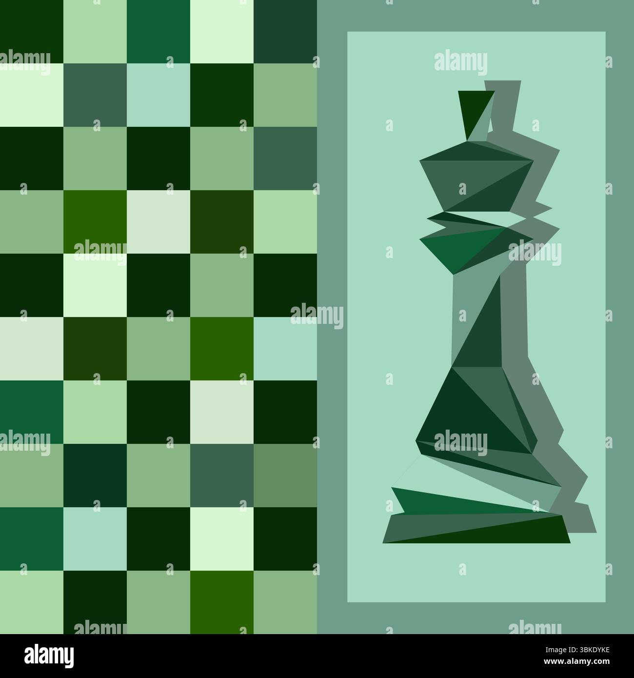 Sfondo degli scacchi. Poster per il torneo di scacchi. Illustrazione astratta del design degli scacchi. Concetto di giornata degli scacchi. Competizione, sport intellettuale, campionato. Illustrazione Vettoriale