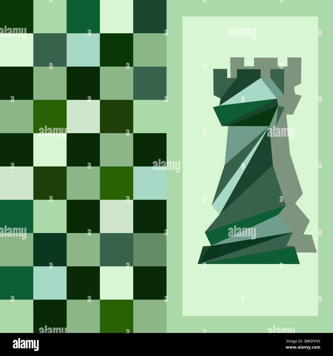 Sfondo degli scacchi. Poster per il torneo di scacchi. Illustrazione astratta del design degli scacchi. Concetto di giornata degli scacchi. Competizione, sport intellettuale, campionato. Illustrazione Vettoriale