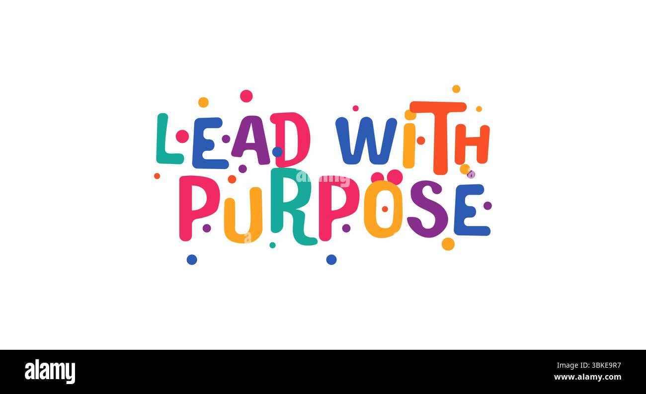 Frase ispiratrice con scopo in un carattere moderno e vibrante. Ideale per leadership, crescita personale, cultura del luogo di lavoro o abbigliamento motivazionale. Vettore Illustrazione Vettoriale