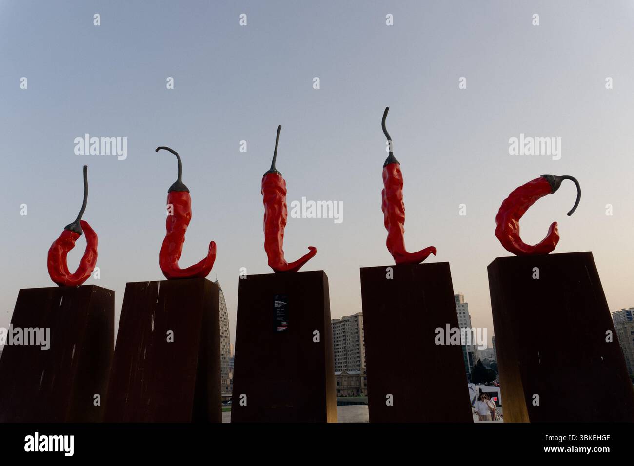 Ecco Baku. Concetto di viaggio e vacanza. Foto Stock