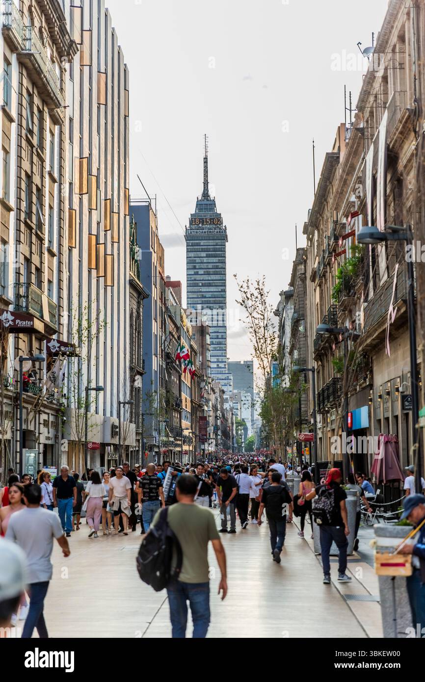 Madero Tourist Walkway, centro storico di città del Messico Foto Stock