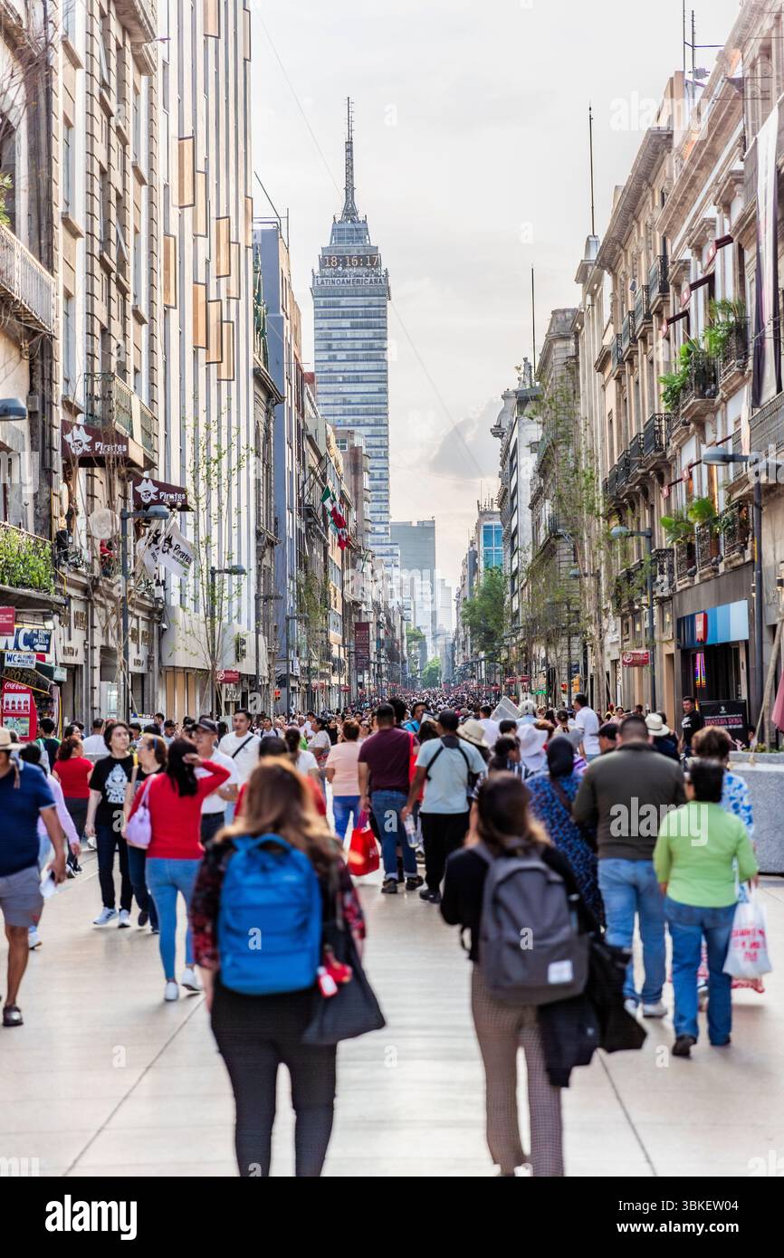 Madero Tourist Walkway, centro storico di città del Messico Foto Stock