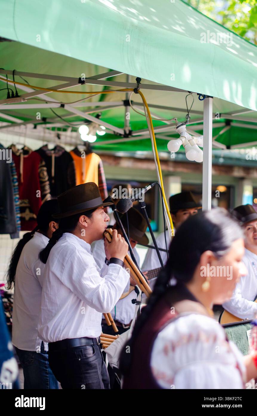 I musicisti celebrano il loro patrimonio culturale. Foto Stock