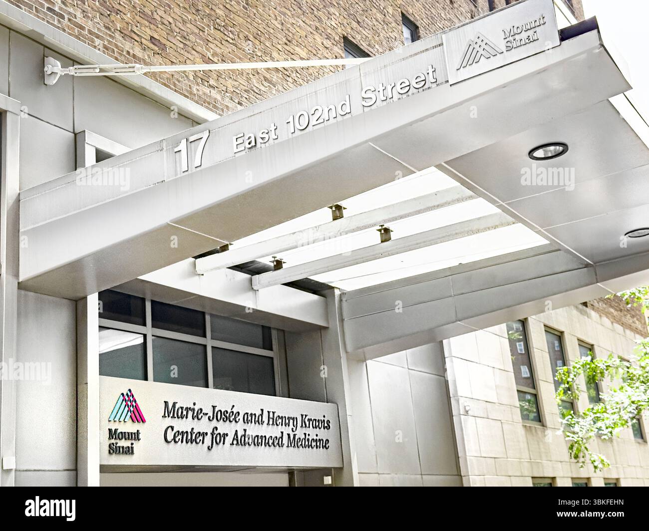 Marie-Josee and Henry Kravis Center for Advanced Medicine, Mount Sinai Hospital, dettagli esterni dell'edificio, 17 East 102nd Street, Manhattan, New York C. Foto Stock