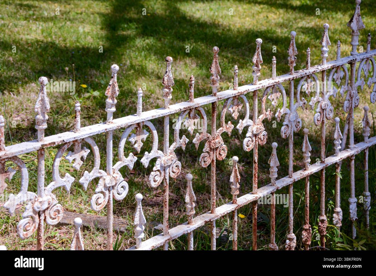 Recinzioni in ferro battuto, Concord, North Carolina, distretto storico Foto Stock