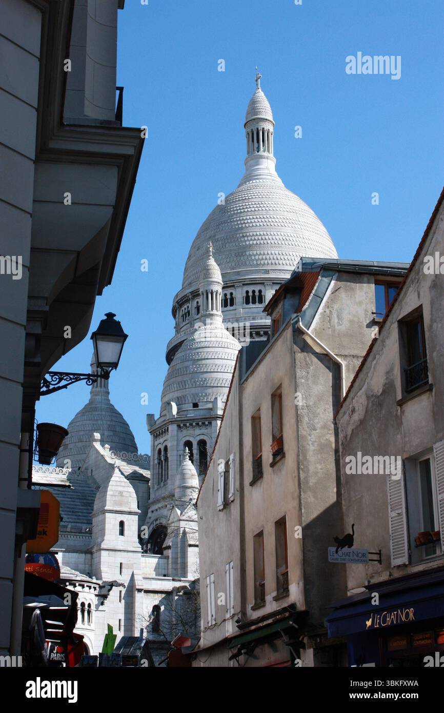Montmartre, Parigi, Francia viaggi fotografia, artisti di strada, Parigi romantica Foto Stock