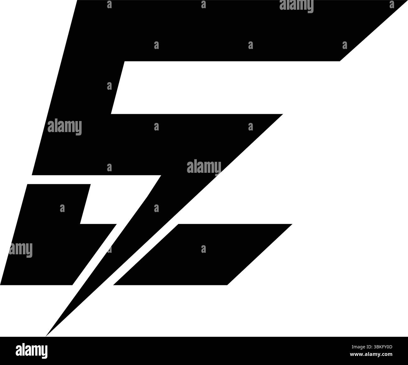 logo letter e power esclusivo Illustrazione Vettoriale