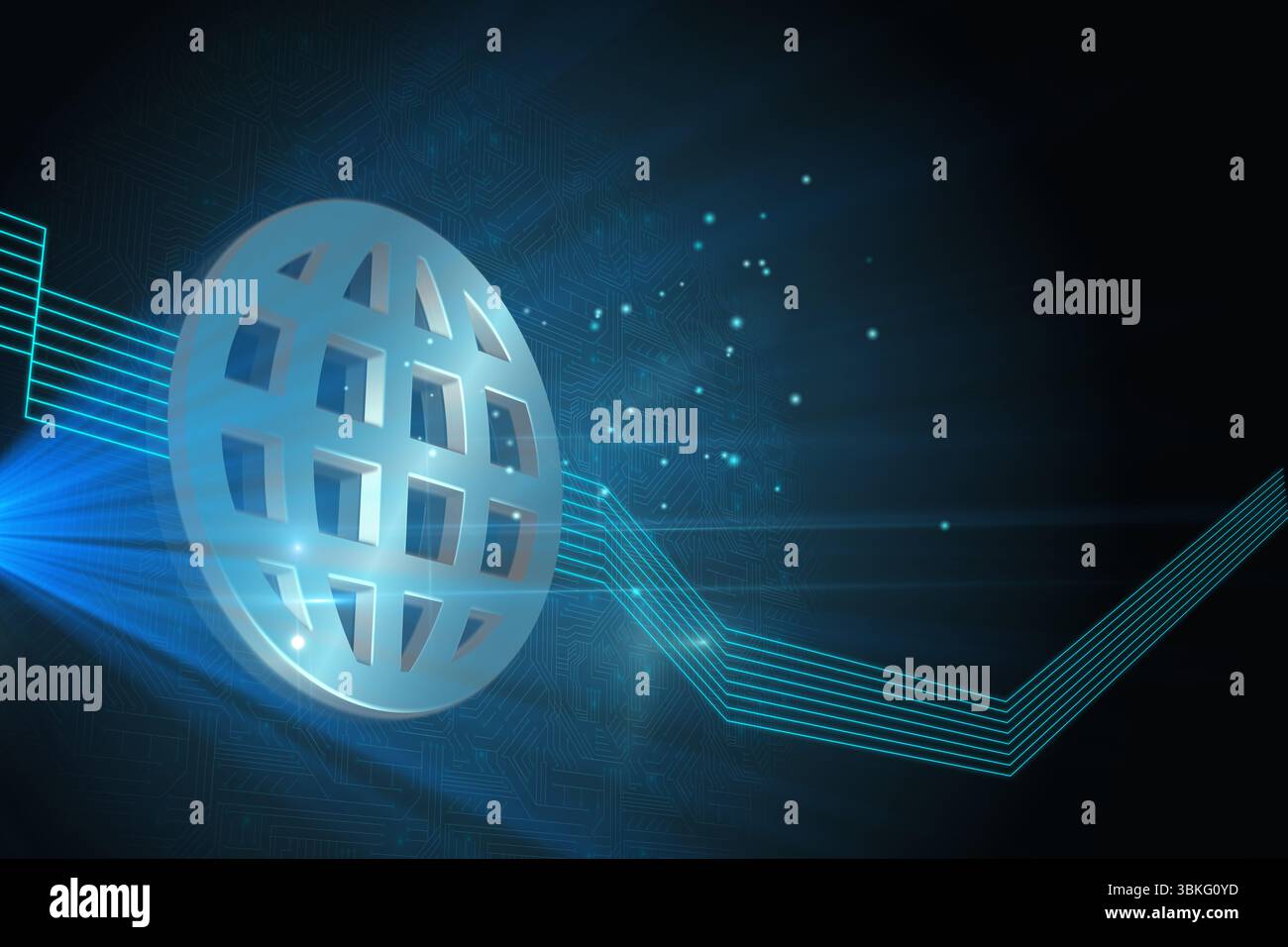 Globo lucido su sfondo nero Foto Stock